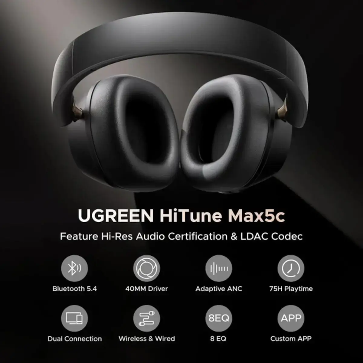 Навушники Ugreen HP203 HiTune Max 5C Чорний 35757 — фото 2