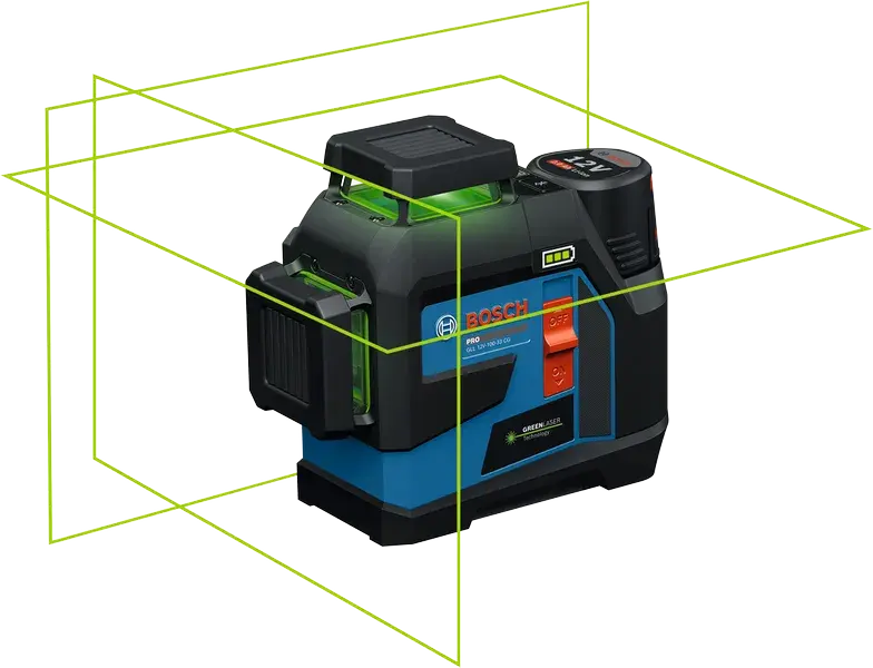 Нівелір лазерний Bosch GLL 12V-100-33 CG 12 В/4 АА до 30 м ±0.3 мм/м — фото 2