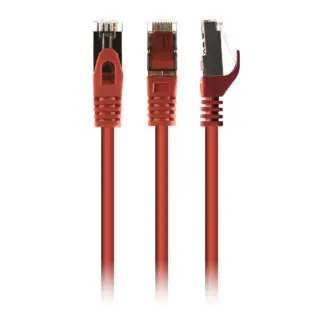 Патч корд, S/STP, литий, 50u″ штекер із фіксатором, 0.5 м, червоний