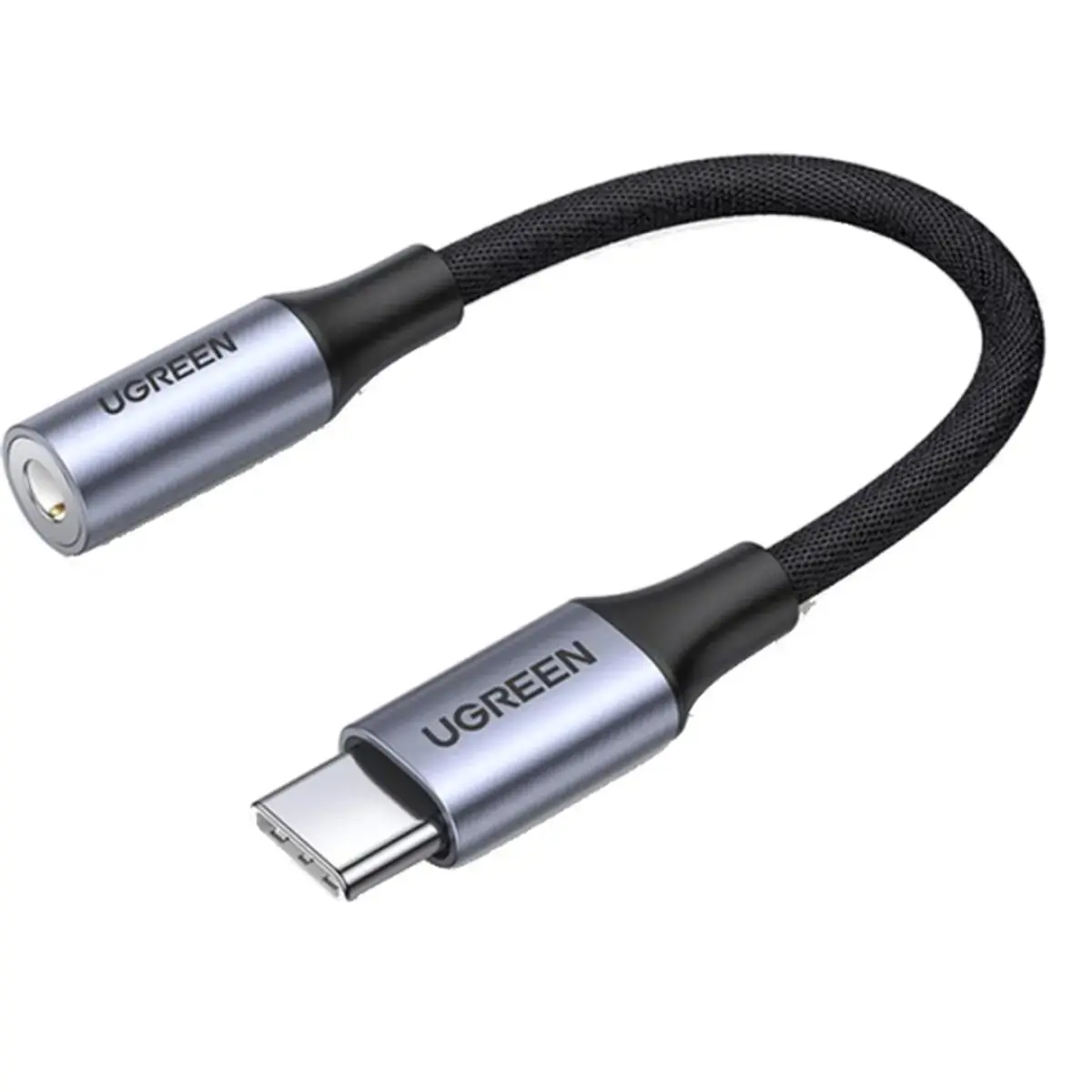 Перехідник 10 см Ugreen AV161 USB Type-C to 3.5mm Space Сірий 80154
