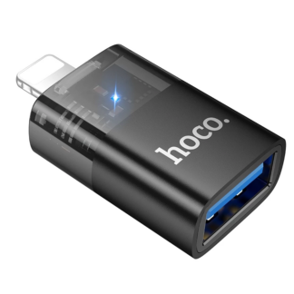 Перехідник Hoco UA36 iP male to USB female OTG transparent adapter