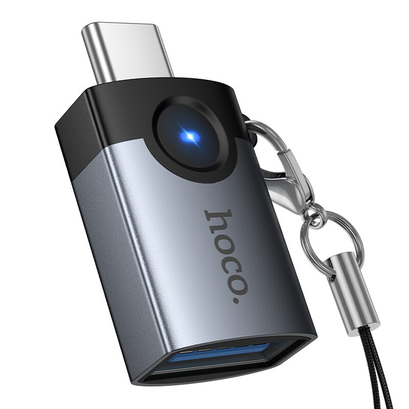 Перехідник Hoco UA36B C male to USB female OTG прозорий