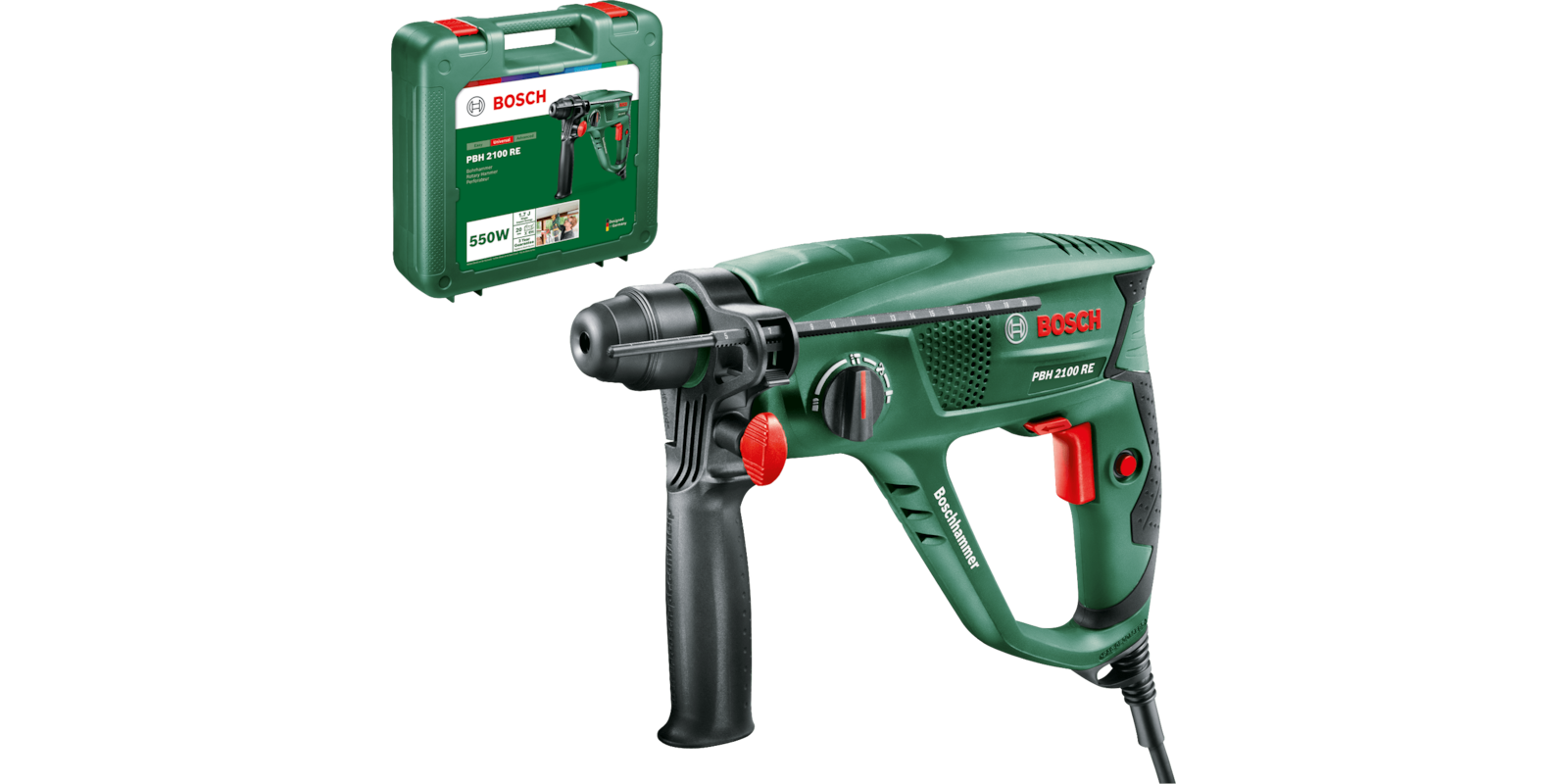 Перфоратор Bosch PBH 2100 RE SDS-plus 550 Вт 1.7 Дж 2.2 кг — фото 2