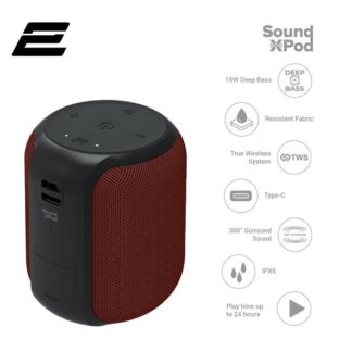 Портативна акустика 2E SoundXPod 15 Вт BT 5.0 TWS IPX6 Червона