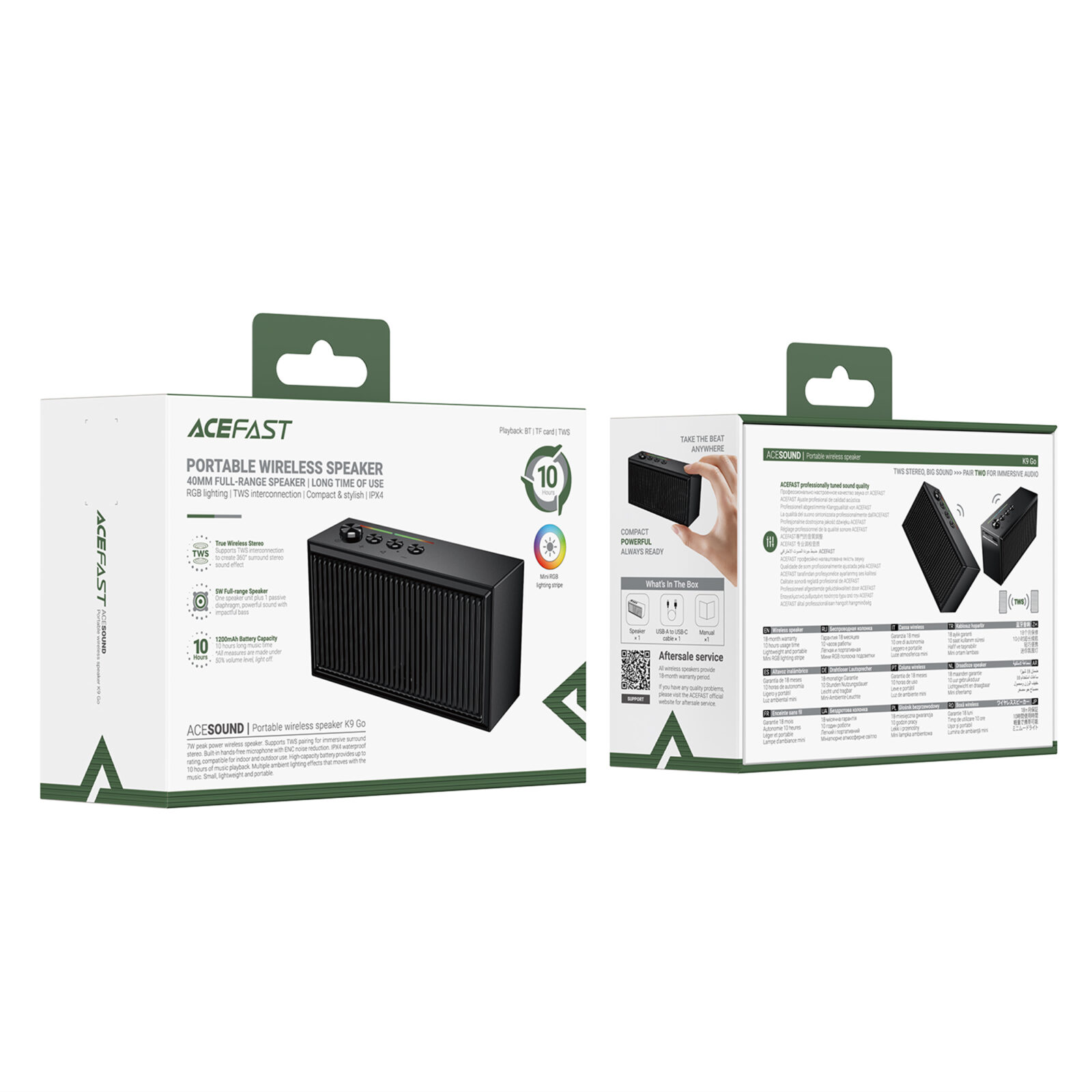 Портативна колонка Acefast K9 Go, 5W, IPX4, Black — фото 3