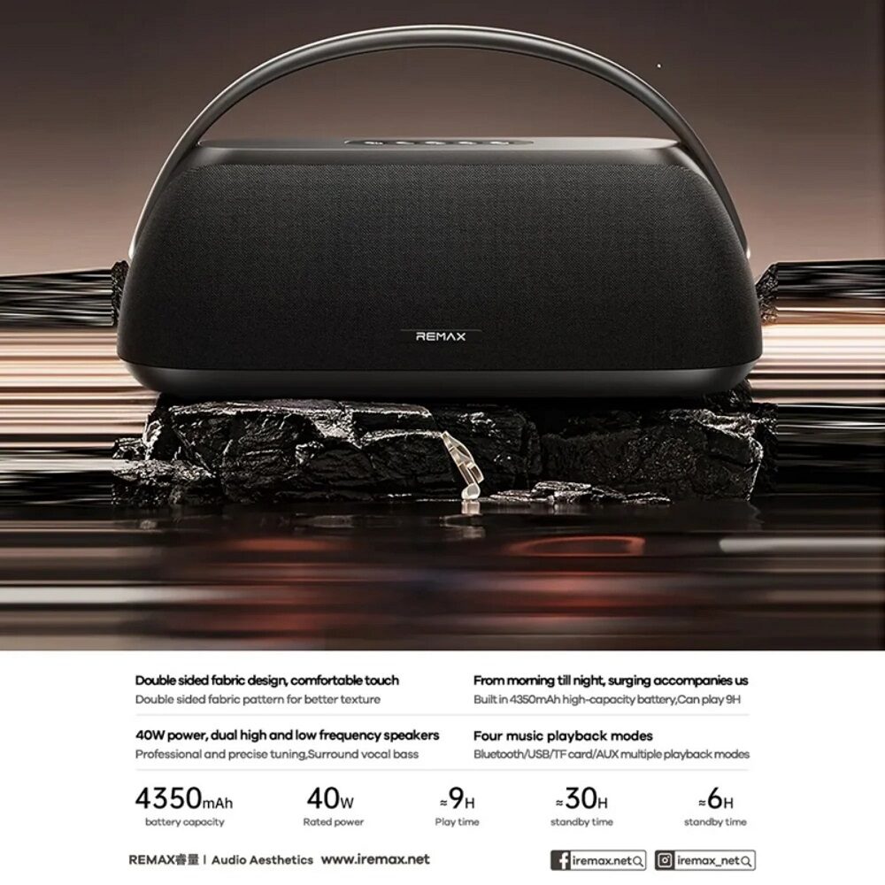 Портативна колонка Remax RB-M28, 40W, Black — фото 4