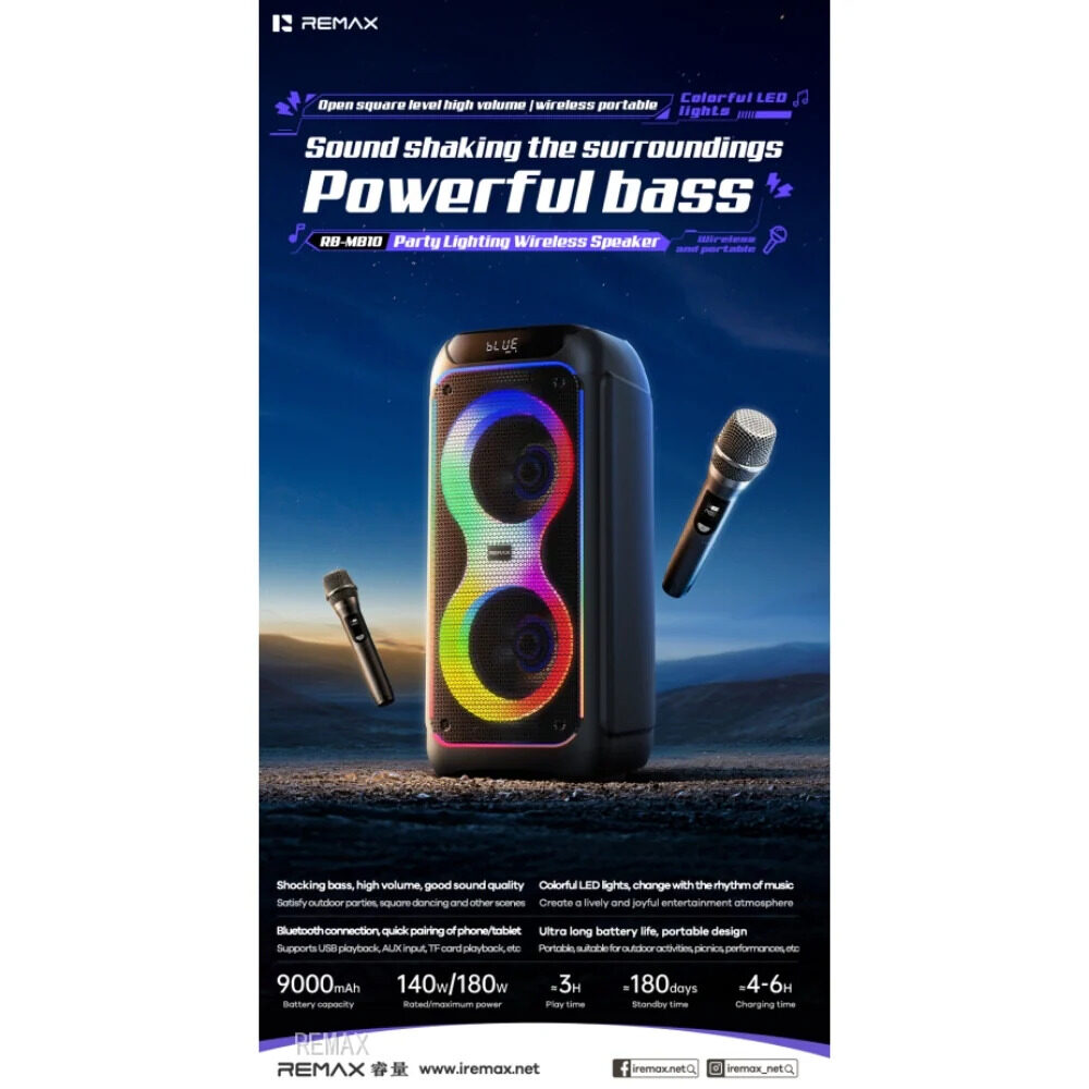 Портативна колонка Remax RB-MB10 Party lighting Wireless Portable — фото 4