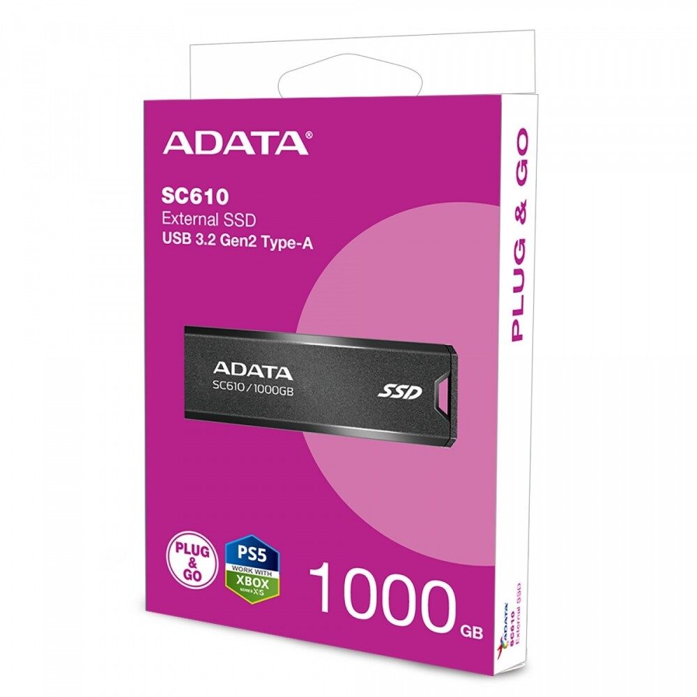 Портативний SSD Adata SC610 1TB USB 3.2 550/500Mb/s Black — фото 3