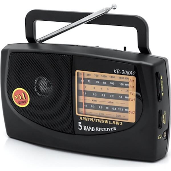 Радіоприймач Kipo KB-308AC портативний FM/AM/SW від мережі та