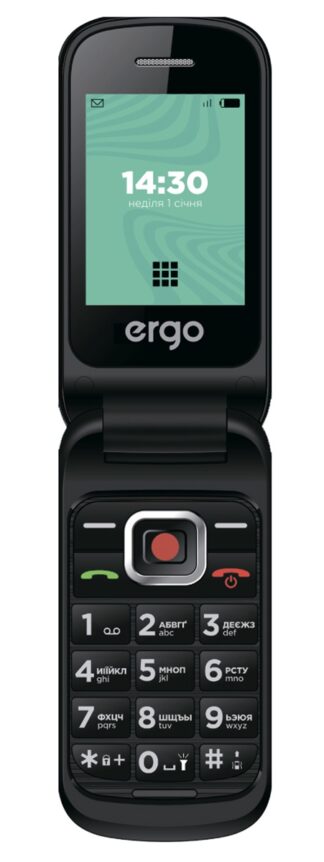 Розкладний кнопковий телефон Ergo F241 Dual Sim Чорний