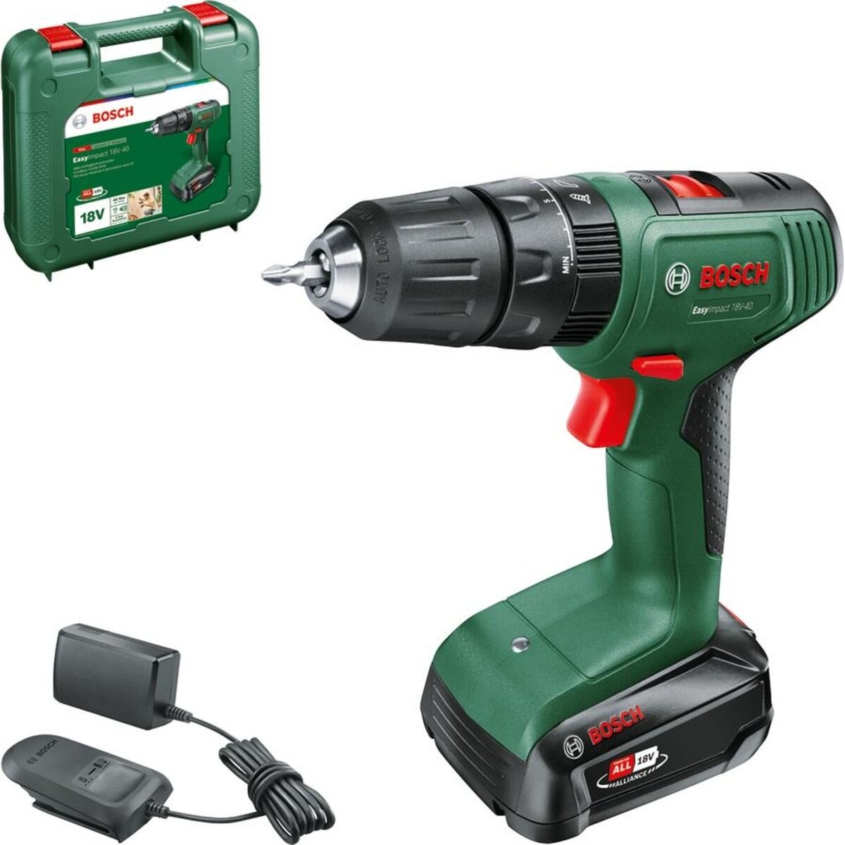 Шуруповерт-дрель аккумуляторная Bosch EasyImpact 18V-40 18 В 1 х 2