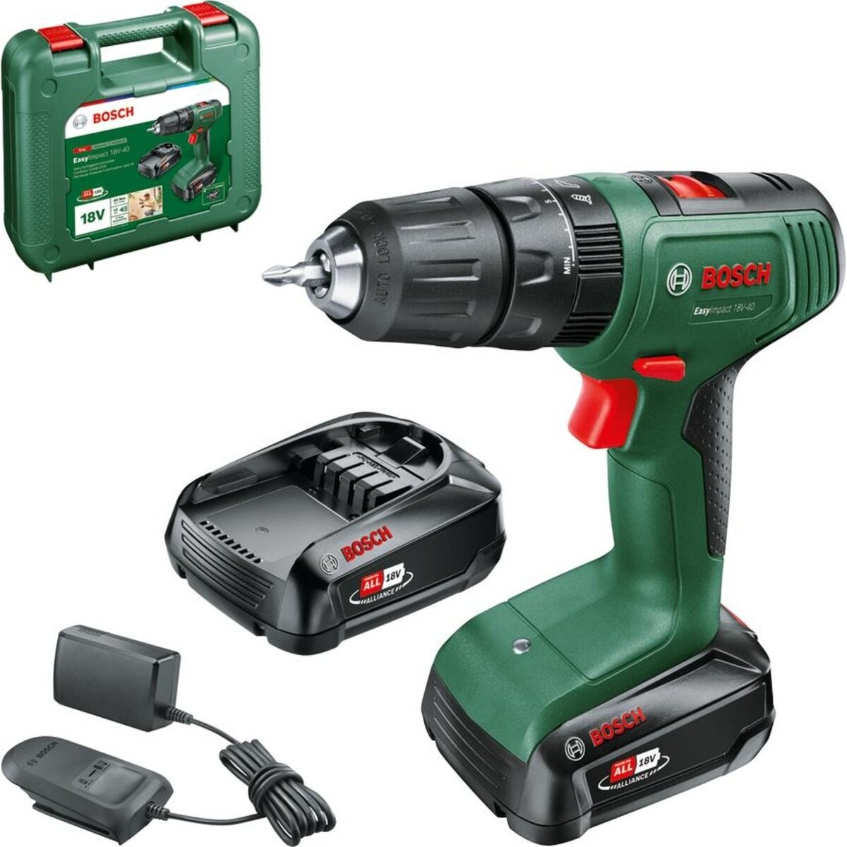 Шуруповерт-дрель аккумуляторная Bosch EasyImpact 18V-40 18 В 2 х 2