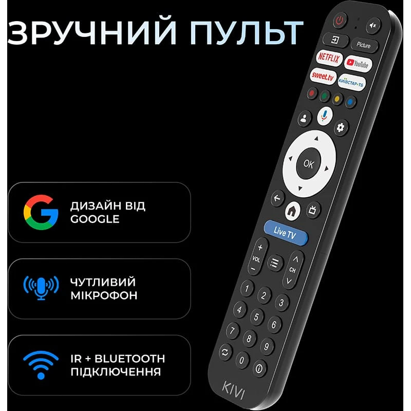 Телевизор KIVI 32H800KB, 32", HD, Google TV — изображение 9