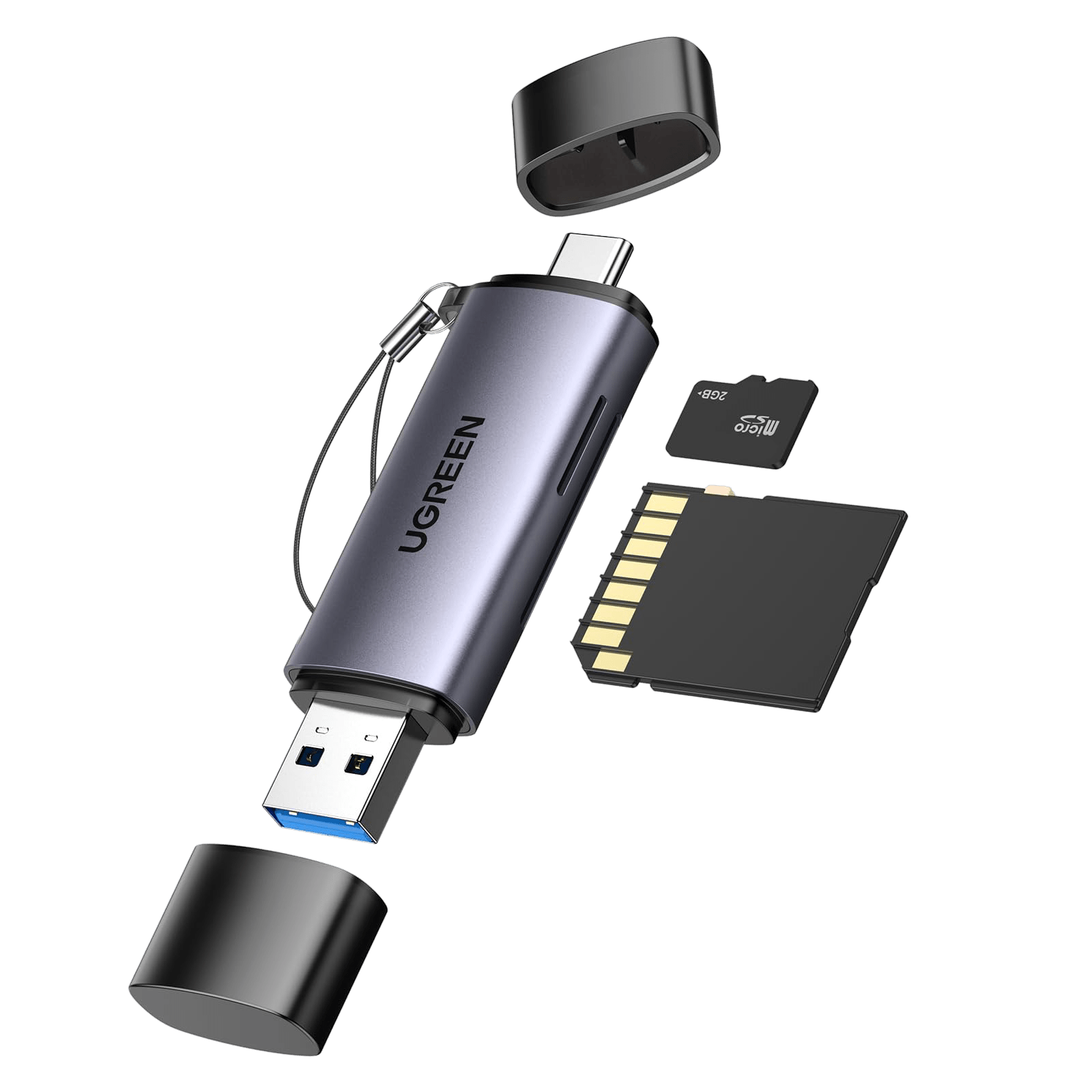 Кардрідер Ugreen CM185 USB-C + USB to TF/SD 3.0 Card Reader Gray - Зображення 13