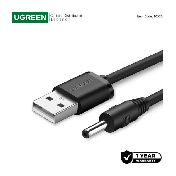 Кабель Ugreen US277 USB 2.0 Male to DC 3.5mm 1m Black