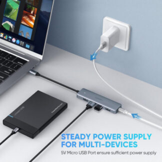 USB-хаб Ugreen CM219 4-Port USB3.0 Hub with USB-C Power Supply — фото 3