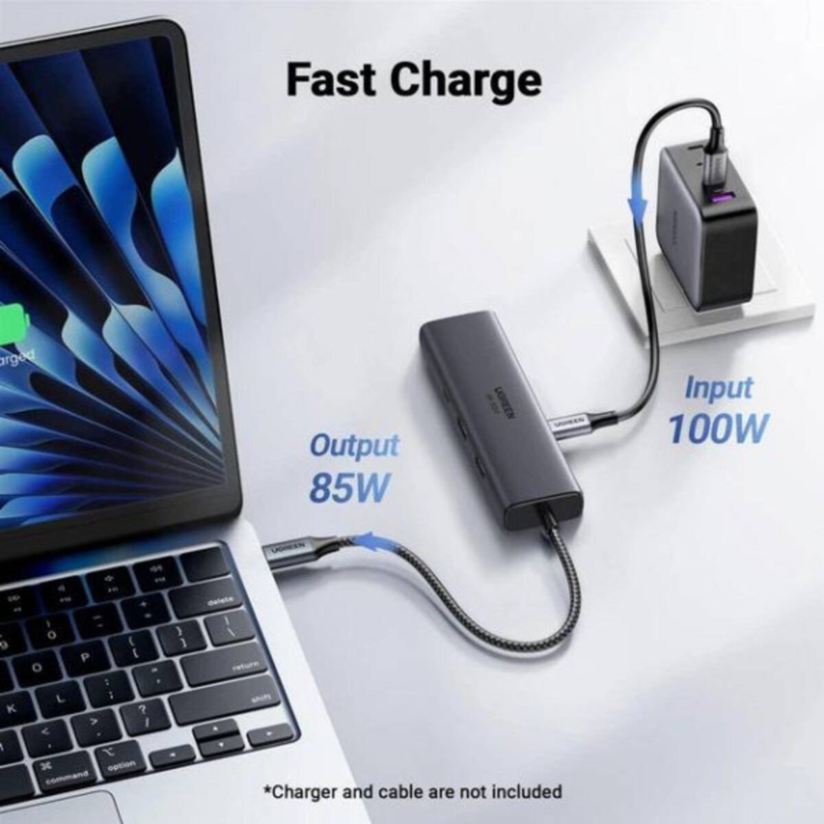 USB-хаб Ugreen CM512 USB-C to 2xUSB-C 3.1 + USB 3.2 + RJ45 Gray — фото 4