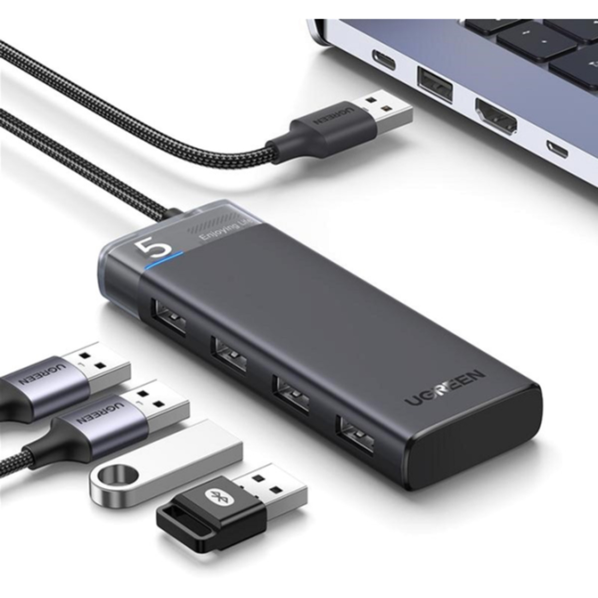 USB-хаб Ugreen CM653 4xUSB 3.2 Gen1 Ports Black — фото 2