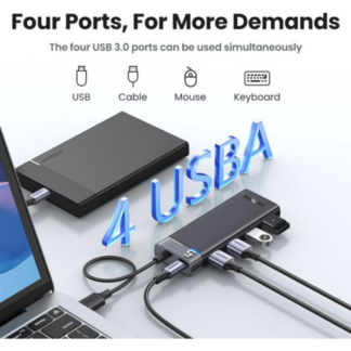 USB-хаб Ugreen CM653 4xUSB 3.2 Gen1 Ports Black — фото 4