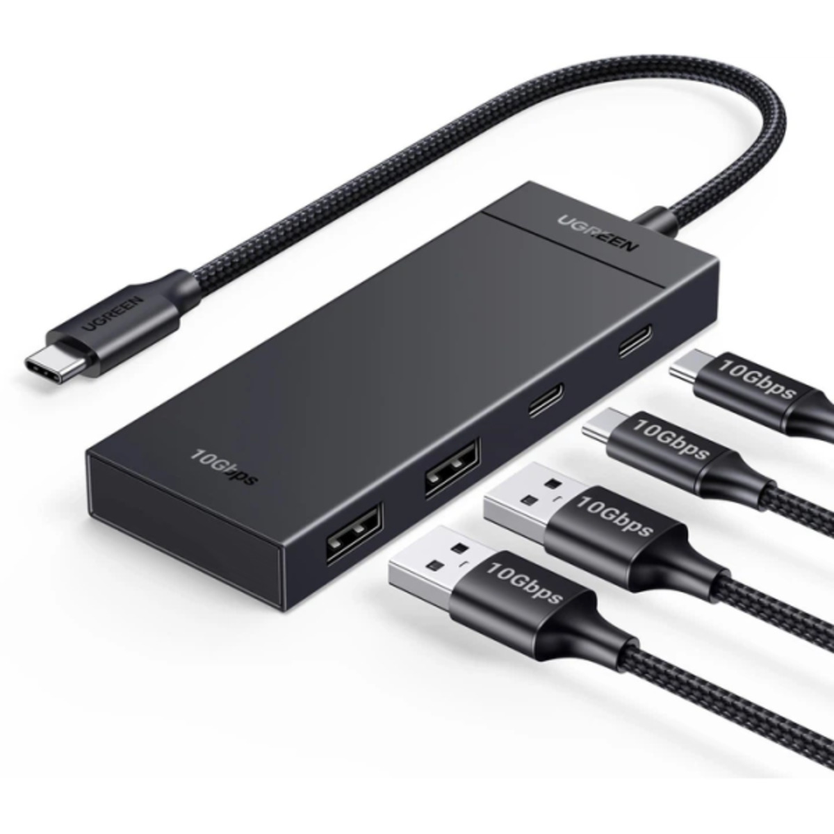 USB-хаб Ugreen CM806 USB-C 2xUSB-A + 2xUSB-C 3.2 Gen2, Black — фото 2