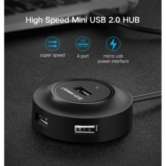 USB-хаб Ugreen CR106 USB 2.0 4 Ports HUB 1m Black — фото 3