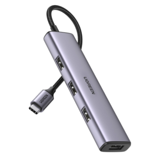 Хаб Ugreen CM473 4-в-1 USB-C к 4xUSB 3.0 HUB Серый
