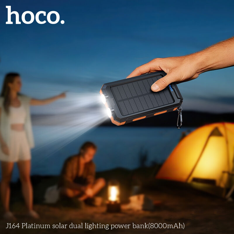 Зовнішній акумулятор Hoco J164 Platinum solar dual lighting power — фото 11