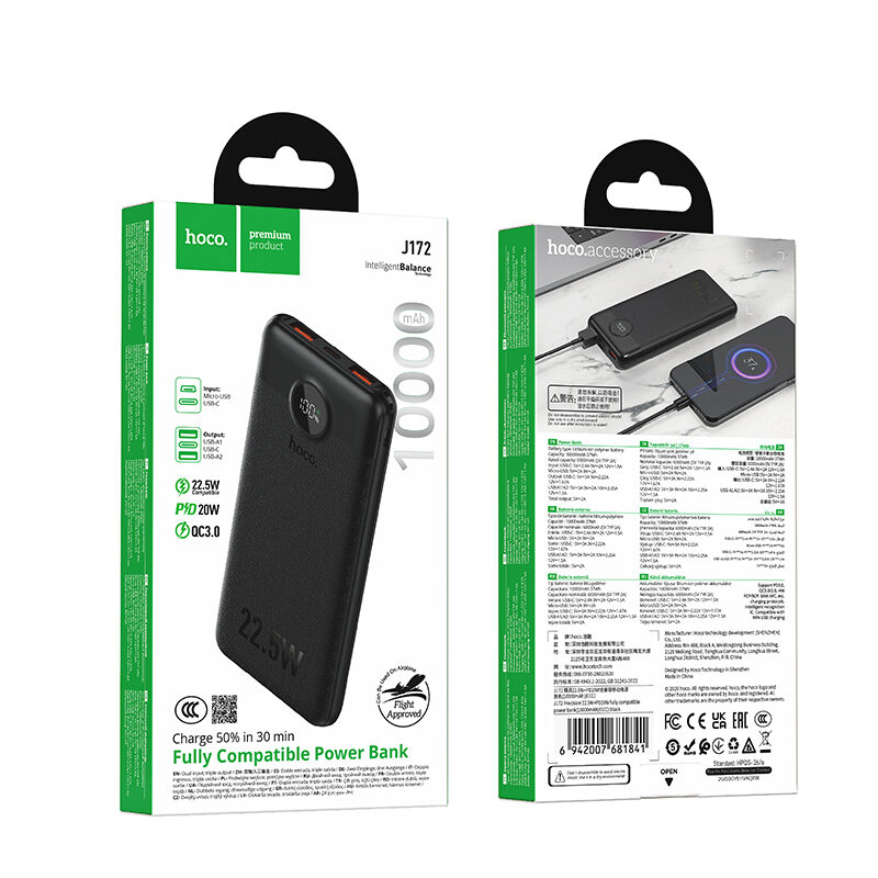 Зовнішній акумулятор Hoco J172 Precision 22.5W+PD20W fully compatible — фото 3