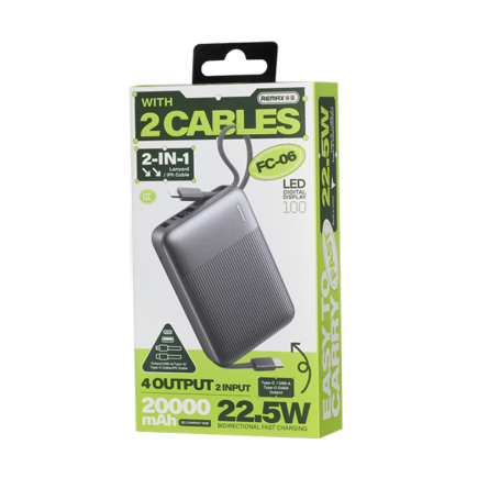 Зовнішній акумулятор Remax 22.5W Fast Charging Cables Power Bank — фото 3