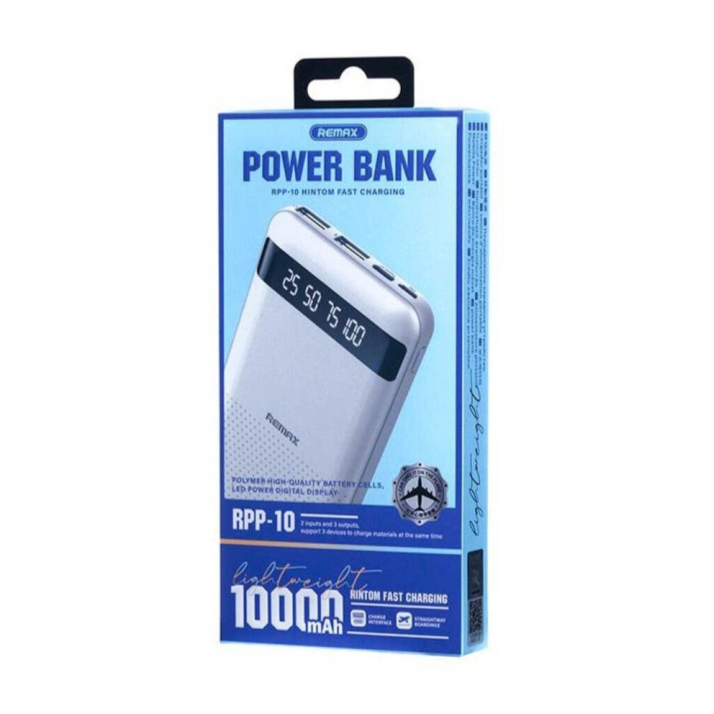 Зовнішній акумулятор REMAX Hintom 2.4A Fast Charging Power Bank 10000mAh RPP-10 — фото 3