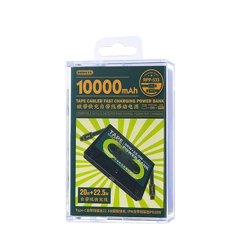 Зовнішній акумулятор Remax Tape Series PD20W+QC22.5W Cabled Fast — фото 3