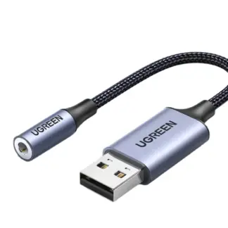 Звуковая карта Ugreen CM477 25 см USB 2.0 to 3.5mm Dark Сірий 30757