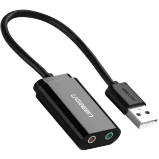 Звукова карта Ugreen US205 USB 2.0 Чорний 30724